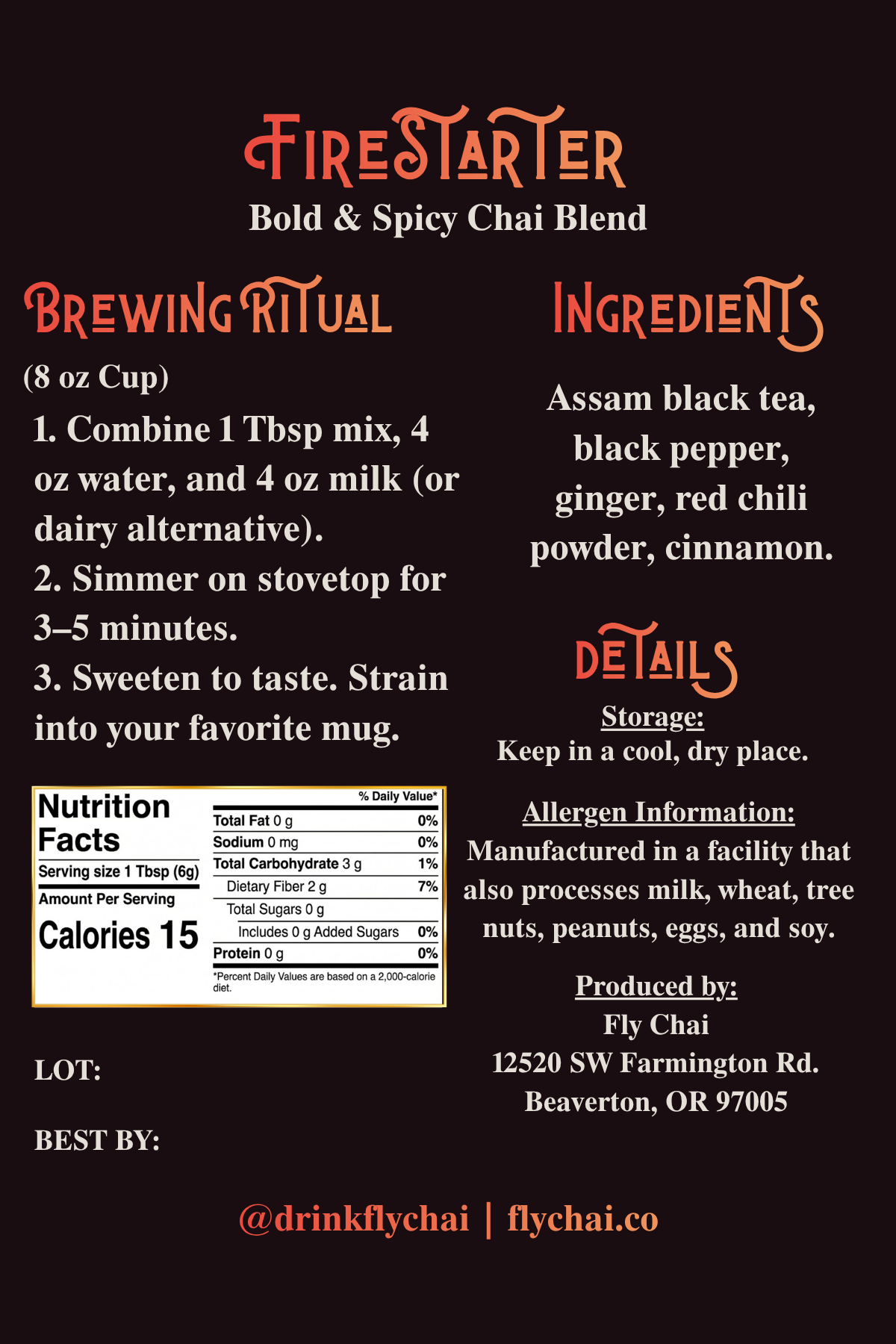 FireStarter: Bold & Spicy Chai Blend